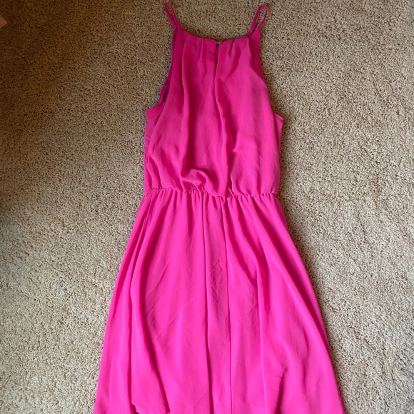 Francesca’s Hot Pink Halter Dress - Picture 2 of 4